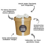 Osterbecher - mit Deckel, Band und Aufklebern - Set 3 Tafel - weisses Band – Bild 2