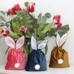 Oster Stoffsäckchen - Samt mit Ohren und Pompons - Set 4 – Bild 3