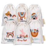 Ostern Leinensäckchen - 6er - Boho - Set 2