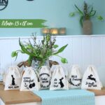 Ostern Leinensäckchen - 6er - Hasen - Set 3 – Bild 2