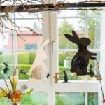 3 Osterhasen mit Seidenpapier  weiß schwarz grau - Set 04 – Bild 2