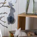 3 Osterhasen mit Seidenpapier  weiß schwarz grau - Set 04 – Bild 4