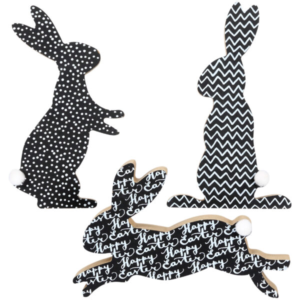 Ostern Holzaufsteller Hasen Puschelschwanz