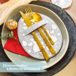 4 Osterbesteckhalter Filzeier grau weiss - Set 01 – Bild 2