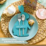 4 Osterbesteckhalter Filzhasen pastell - Set 02 – Bild 2