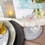 8 Osterglasuntersetzer Filzeier grau weiss - Set 03 – Bild 2