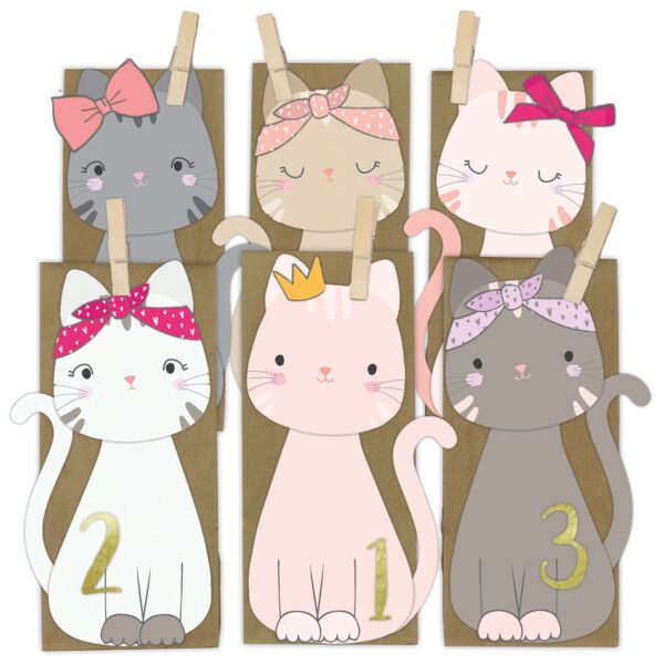 Katzen Adventskalender zum Basteln – vorgestanzt