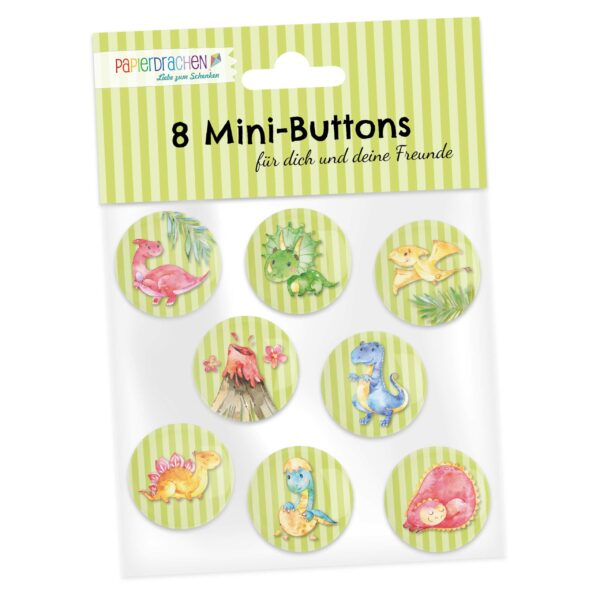 8 Mini Buttons - Dinos