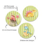 8 Mini Buttons - Dinos – Bild 2