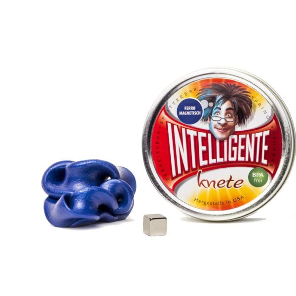 Intelligente Knete ferromagnetisch + Super-Magnet (blau)