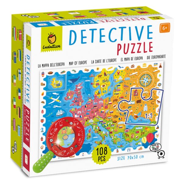 Detektiv Puzzle - Landkarte Europa (108 Teile)