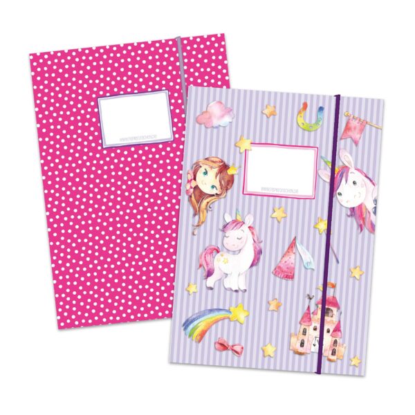 Schulmappe 2er Set DIN A4 - Einhorn (VE 4)