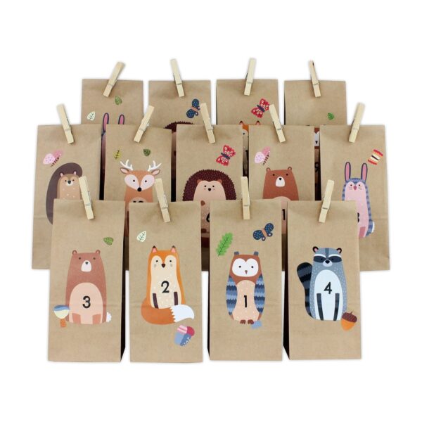 Adventskalender Waldtiere zum Aufkleben