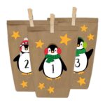 Adventskalender Pinguine – zum Aufkleben