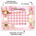 Belohnungstafel für Kinder 10 Blatt – mit tollen Stickern für Jungs und Mädchen – Motiv Prinzessin – Bild 3