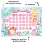 Belohnungstafel für Kinder 10 Blatt – mit tollen Stickern für Jungs und Mädchen – Motiv Meerjungfrau – Bild 3
