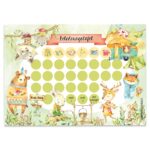 Belohnungstafel für Kinder 10 Blatt – mit tollen Stickern für Jungs und Mädchen – Motiv Camping