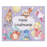 Freundebuch - Meine Schulfreunde - Design 1 - lila Cover