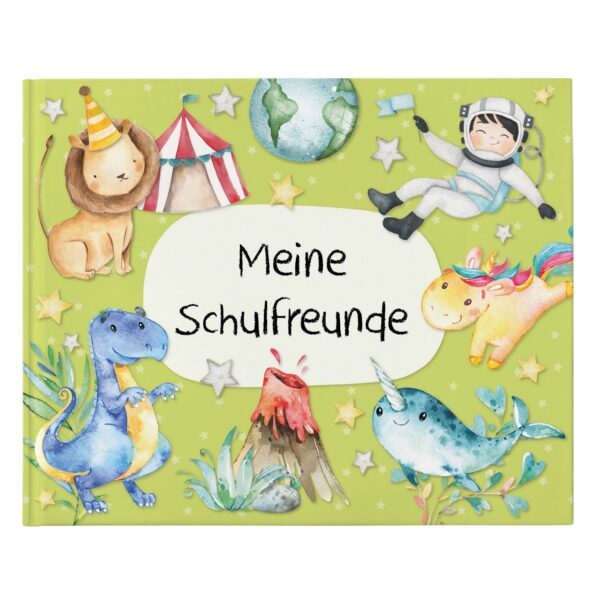 Freundebuch - Meine Schulfreunde - Design 2 - grünes Cover