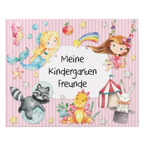 Freundebuch - Meine Kindergartenfreunde - Design 3 - rosa Cover
