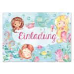 12 Einladungskarten zum Geburtstag – Meerjungfrau – Bild 2