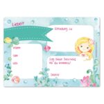 12 Einladungskarten zum Geburtstag – Meerjungfrau – Bild 4