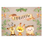 12 Einladungskarten zum Geburtstag – Waldtiere – Bild 3