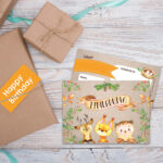 12 Einladungskarten zum Geburtstag – Waldtiere – Bild 5