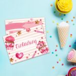 12 Einladungskarten zum Geburtstag – Törtchen rosa – Bild 5