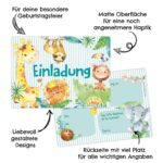 12 Einladungskarten zum Geburtstag – Afrika Tiere – Bild 2