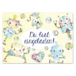 12 Einladungskarten zum Geburtstag - Roboter – Bild 3