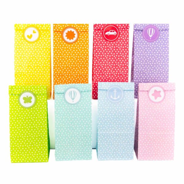 24 Geburtstagstüten – bunte Geschenktüten