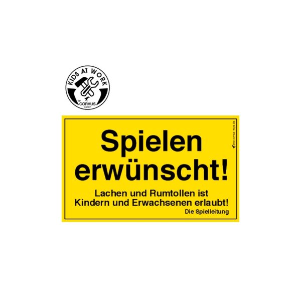 Schild Spielen erwünscht