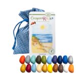 Crayon Rocks im blau karriertem Baumwollsäckchen 'Seaside bag' (20 Farben) – Bild 2
