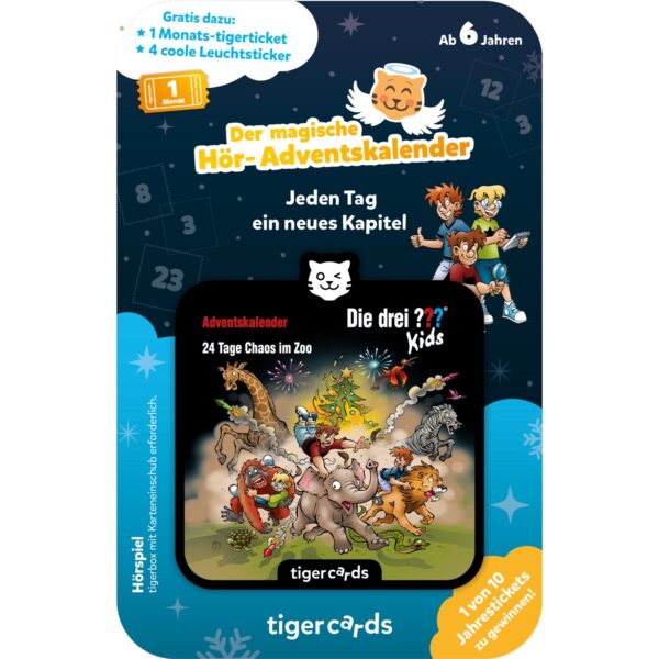 tigercard - Die drei ??? Kids - 24 Tage Chaos im Zoo - Adventskalender