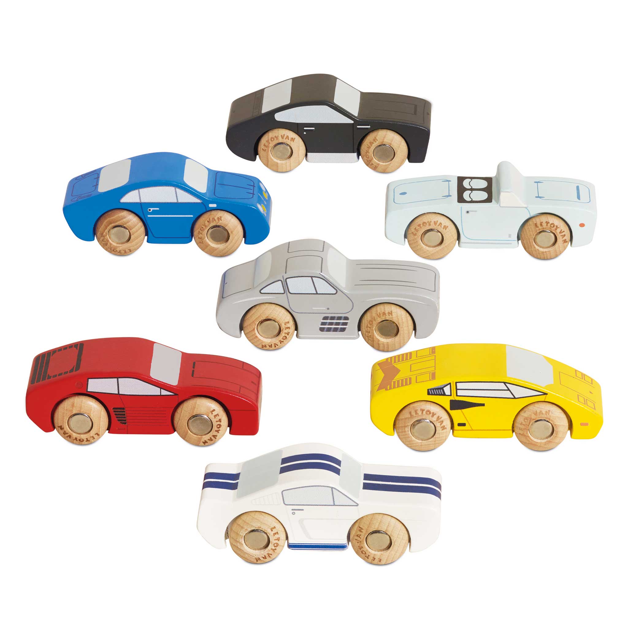 Klassische Sport-Holzautos