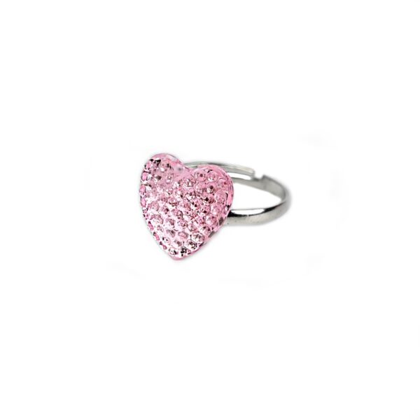 Busy Lizzie - Ring - Funkelnd - Herz Pink