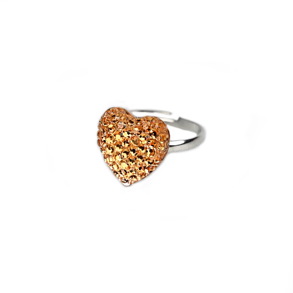 Busy Lizzie - Ring - Funkelnd - Herz - Gold