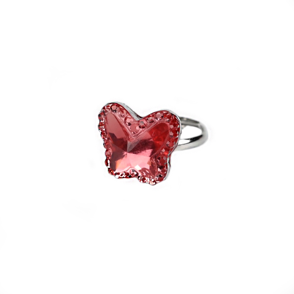 Busy Lizzie - Ring - Funkelnd - Schmetterling Pink