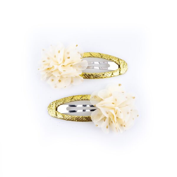Busy Lizzie - Schnapphaarspangen - Pompom - Gold