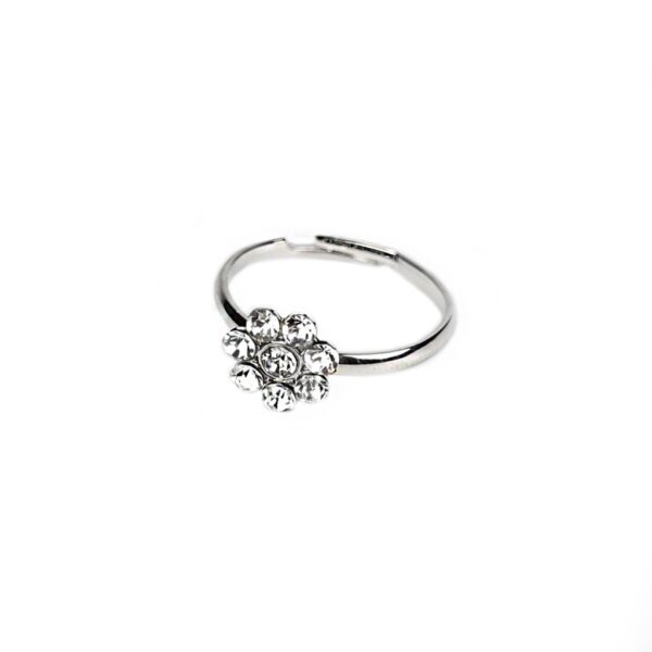 Busy Lizzie - Ring - Strass - Blume Weiß