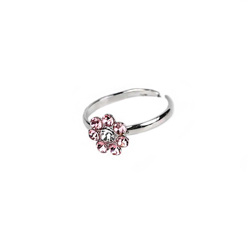 Busy Lizzie - Ring - Strass - Blume Hellrosa