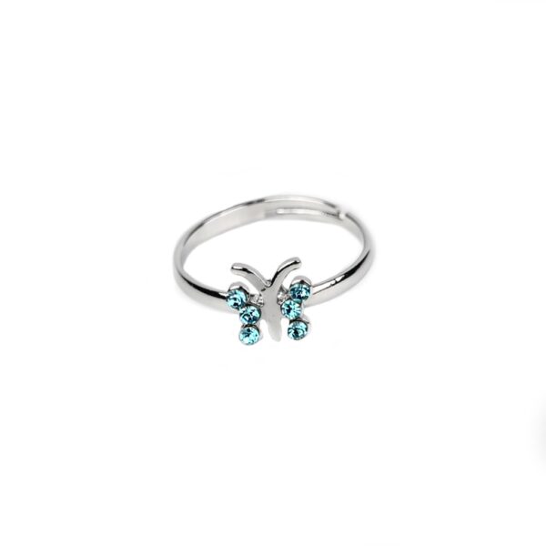 Busy Lizzie - Ring - Strass - Schmetterling Hellblau