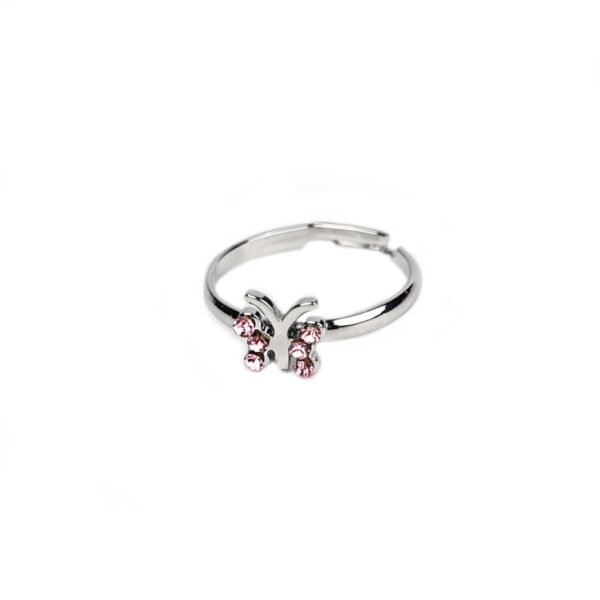 Busy Lizzie - Ring - Strass - Schmetterling Pink