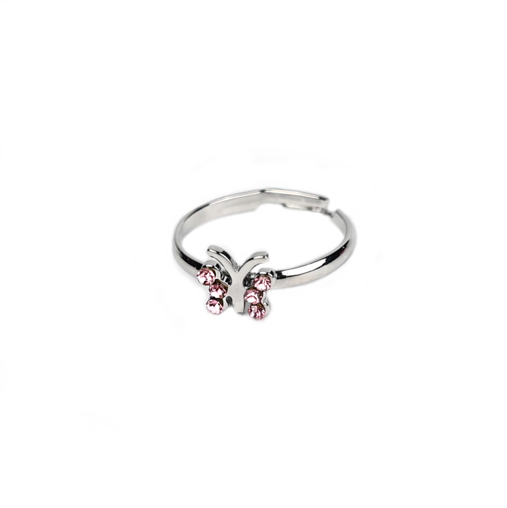 Busy Lizzie - Ring - Strass - Schmetterling Pink