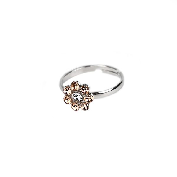 Busy Lizzie - Ring Strass - Blume - Gold