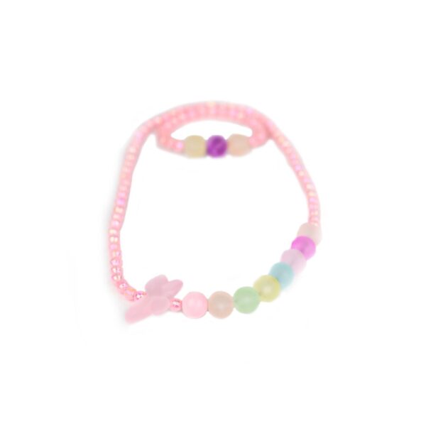 Busy Lizzie - Set - Halskette/Armband - Schmetterling - Pink