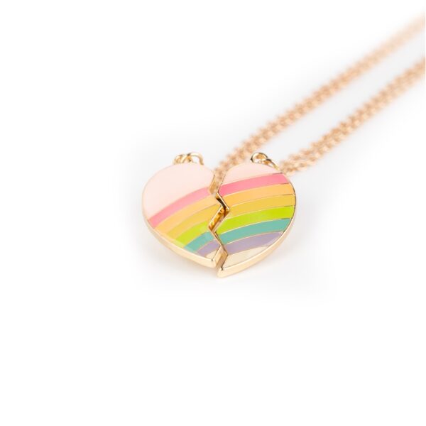 Busy Lizzie - Halskette - Beste Freunde - Herz Regenbogen