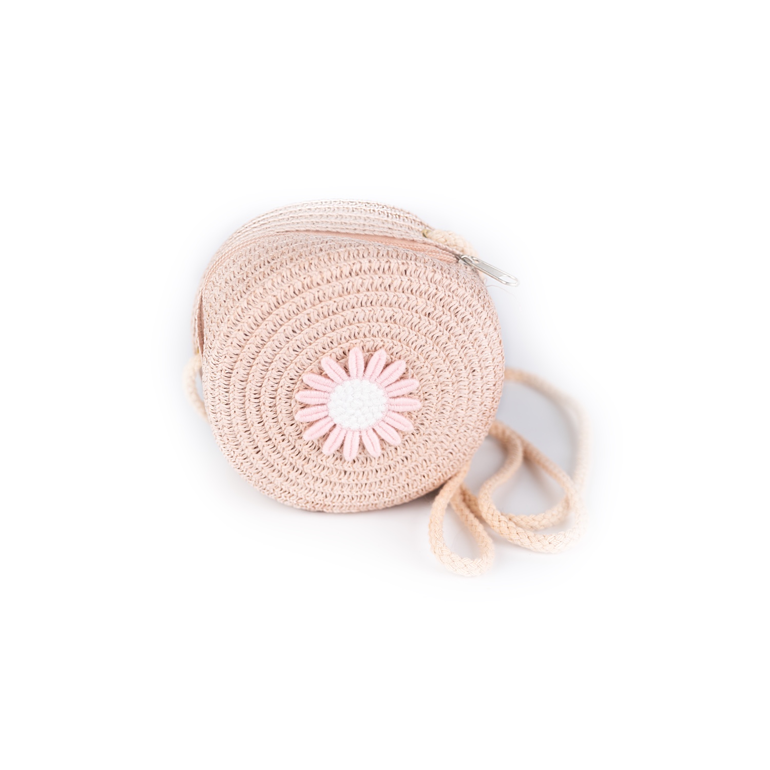 Busy Lizzie - Strohtasche - Rund - Pink - Blume