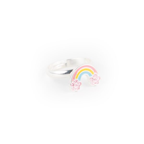 Busy Lizzie - Ring - Regenbogen mit Blumen